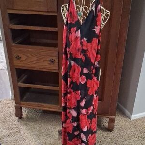 Victoria's Secret Black and Red Floral Maxi Dress